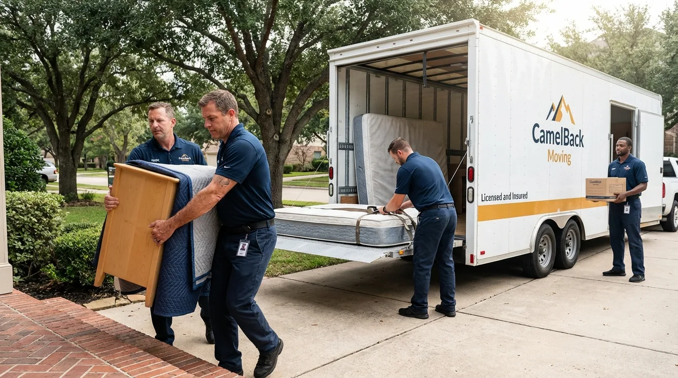 Crew loading residential truck for cross-state move from Russell, KY