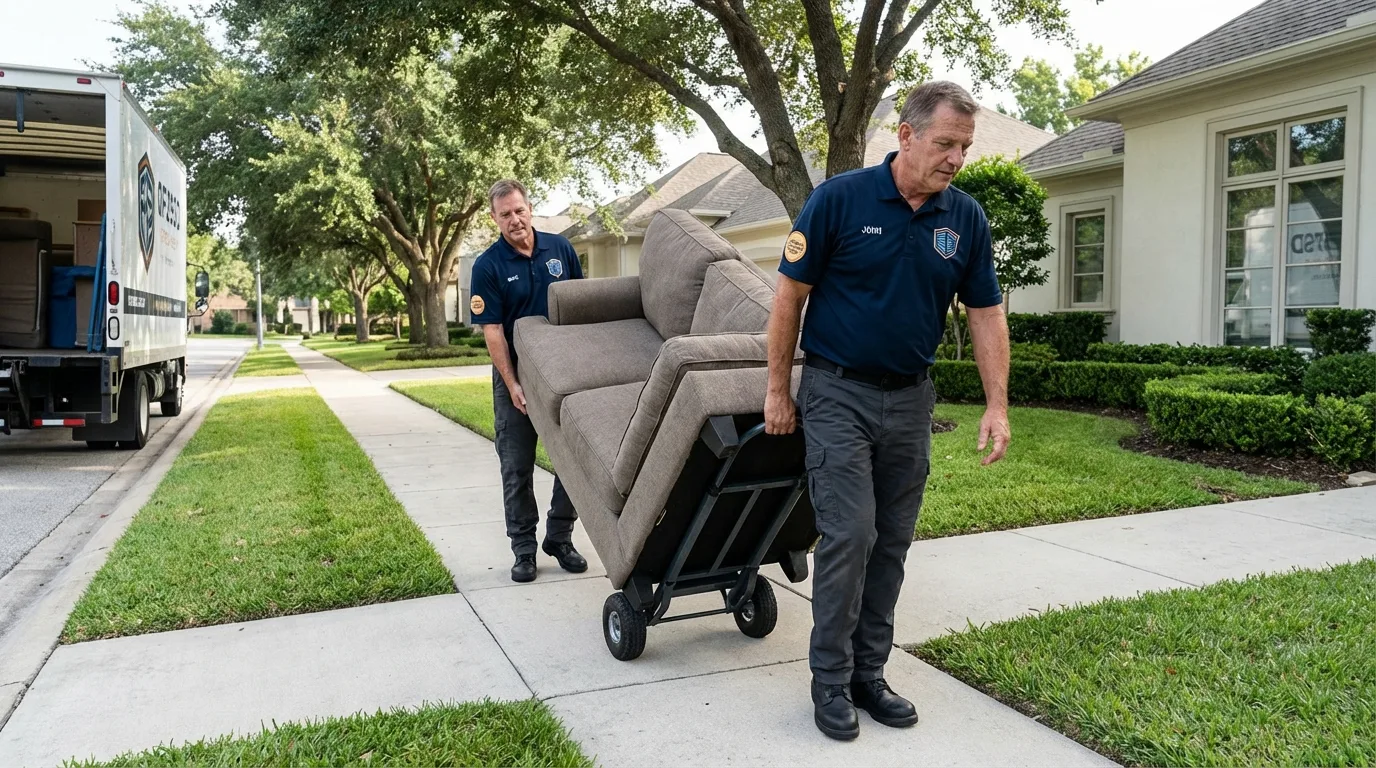 Local residential moving crew loading furniture in Russell, KY